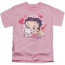 Betty Boop Kids Shirt Puppy Love Pink T-Shirt