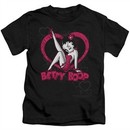 Betty Boop Kids Shirt Scrolling Hearts Black T-Shirt