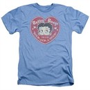 Betty Boop Shirt Fan Club Heart Heather Light Blue T-Shirt