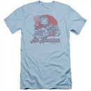Betty Boop Slim Fit Shirt All American Biker Light Blue T-Shirt