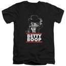 Betty Boop Slim Fit V-Neck Shirt Bling Bling Boop Black T-Shirt