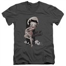 Betty Boop Slim Fit V-Neck Shirt Out Of Control Charcoal T-Shirt