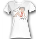 Betty Boop Juniors T-shirt Follow The Beat 1958 White Tee Shirt