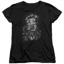 Betty Boop Womens Shirt Fashion Roses Black T-Shirt