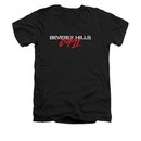 Beverly Hills Cop II Shirt Slim Fit V Neck Logo Black Tee T-Shirt