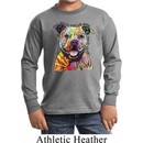 Beware of Pit Bulls They Will Steal Your Heart Kids Long Sleeve Shirt