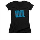 Billy Idol Shirt Juniors V Neck Logo Black T-Shirt