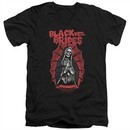 Black Veil Brides Slim Fit V-Neck Shirt Santa Muerte Black T-Shirt