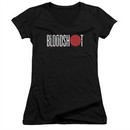 Bloodshot Shirt Juniors V Neck Logo Black T-Shirt