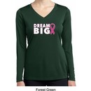 Breast Cancer Awareness Dream Big Ladies Dry Wicking Long Sleeve Shirt