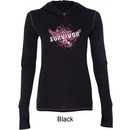 Breast Cancer Awareness Survivor Wings Ladies Tri Blend Hoodie Shirt