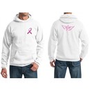Breast Cancer Mens Hoodie Pink Ribbon Wings Front & Back Print Hoody