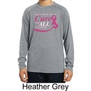 Breast Cancer Pray for a Cure Kids Dry Wicking Long Sleeve Shirt