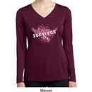 Breast Cancer Survivor Wings Ladies Dry Wicking Long Sleeve Shirt