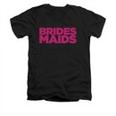 Bridesmaids Shirt Slim Fit V Neck Logo Black Tee T-Shirt
