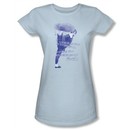 Bruce Lee Juniors T-shirt 10,000 Kicks Saying Light Blue