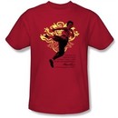 Bruce Lee T-shirt Adult Immortal Dragon Red