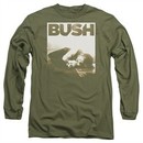Bush Long Sleeve Shirt Floored Military Green Tee T-Shirt