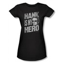 Californication Juniors Shirt Hank Is My Hero Black T-shirt Tee