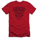 CBGB Shirt Slim Fit Moth Skull Red T-Shirt