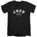 CBGB Shirt Slim Fit V-Neck Logo Black T-Shirt