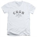 CBGB Shirt Slim Fit V-Neck Logo White T-Shirt