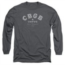 CBGB Shirt The Logo Long Sleeve Charcoal Tee T-Shirt