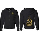 CCCP Hammer Sickle Soviet Union (Front & Back) Full Zip Hoodie