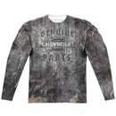 Chevy Long Sleeve Genuine Parts Metal Bowtie Sublimation Shirt Front/Back Print