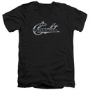 Chevy Slim Fit V-Neck Shirt Chevrolet Script Black T-Shirt