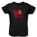 Child's Play 2 Ladies T-shirt Movie In Heaven Black Tee Shirt