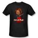Child's Play 2 T-shirt Movie Here's Chucky Black Slim Fit Tee Shirt