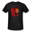 Child's Play 2 T-shirt Movie In Heaven Black Slim Fit Tee Shirt