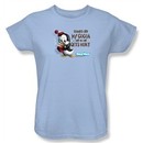 Chilly Willy Ladies T-shirt TV Show Hands Off Light Blue Tee Shirt