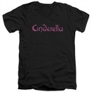 Cinderella Shirt Slim Fit V-Neck Scratched Logo Black T-Shirt
