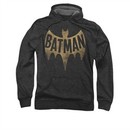 Classic Batman Hoodie Distressed Logo Charcoal Sweatshirt Hoody