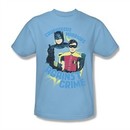 Classic Batman Shirt Against Crime Light Blue T-Shirt