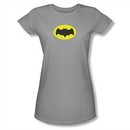 Classic Batman Shirt Juniors Logo Silver T-Shirt