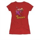 Cow & Chicken Shirt Juniors Al Rescate Red Tee T-Shirt