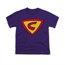 Cow & Chicken Shirt Kids Super Cow Logo Purple Youth Tee T-Shirt