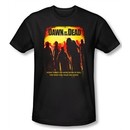 Dawn Of The Dead T-shirt Movie Title Adult Black Slim Fit Tee Shirt