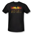 Dawn Of The Dead T-shirt Walking Adult Black Slim Fit Shirt