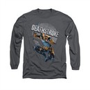 Deathstroke Shirt Retro Long Sleeve Charcoal Tee T-Shirt