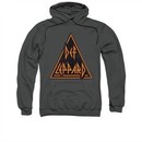 Def Leppard Hoodie Distressed Logo Charcoal Sweatshirt Hoody