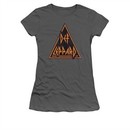 Def Leppard Shirt Juniors Distressed Logo Charcoal T-Shirt