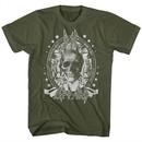 Def Leppard Shirt Skull Military Green T-Shirt