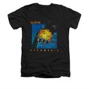 Def Leppard Shirt Slim Fit V-Neck Pyromania Black T-Shirt