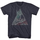 Def Leppard Shirt Triangle Band Logo Navy Heather T-Shirt