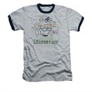 Dexter's Laboratory Ringer Shirt Cast Adult Heather/Black Tee T-Shirt