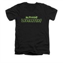 Dexter's Laboratory Shirt Slim Fit V Neck Dexter's Logo Black Tee T-Shirt